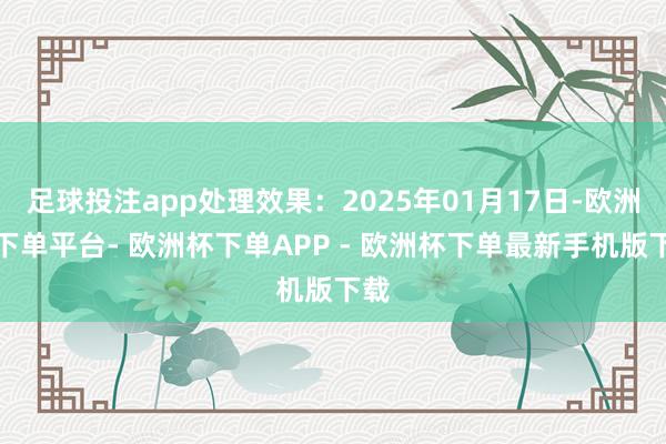 足球投注app处理效果：2025年01月17日-欧洲杯下单平台- 欧洲杯下单APP - 欧洲杯下单最新手机版下载