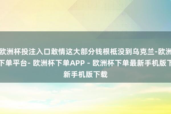 欧洲杯投注入口敢情这大部分钱根柢没到乌克兰-欧洲杯下单平台- 欧洲杯下单APP - 欧洲杯下单最新手机版下载