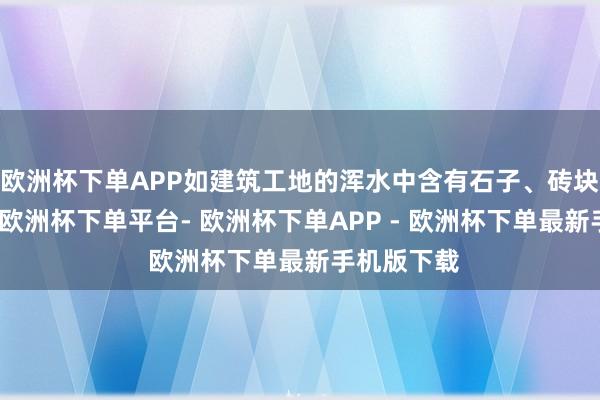 欧洲杯下单APP如建筑工地的浑水中含有石子、砖块、泥沙等-欧洲杯下单平台- 欧洲杯下单APP - 欧洲杯下单最新手机版下载