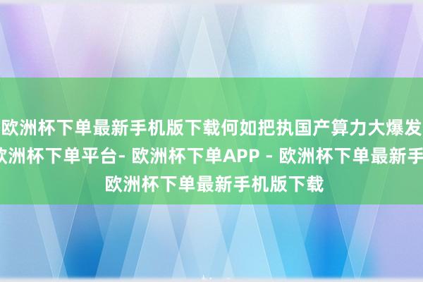 欧洲杯下单最新手机版下载何如把执国产算力大爆发的机遇-欧洲杯下单平台- 欧洲杯下单APP - 欧洲杯下单最新手机版下载