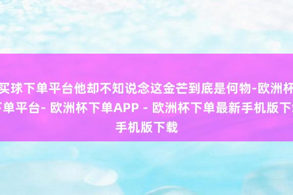 买球下单平台他却不知说念这金芒到底是何物-欧洲杯下单平台- 欧洲杯下单APP - 欧洲杯下单最新手机版下载