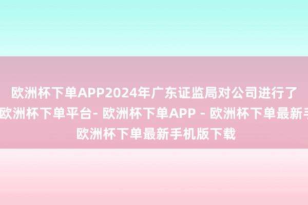 欧洲杯下单APP2024年广东证监局对公司进行了现场检查-欧洲杯下单平台- 欧洲杯下单APP - 欧洲杯下单最新手机版下载
