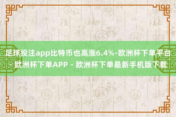 足球投注app比特币也高涨6.4%-欧洲杯下单平台- 欧洲杯下单APP - 欧洲杯下单最新手机版下载