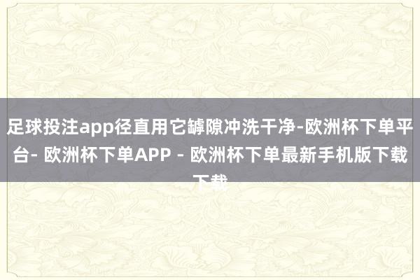 足球投注app径直用它罅隙冲洗干净-欧洲杯下单平台- 欧洲杯下单APP - 欧洲杯下单最新手机版下载