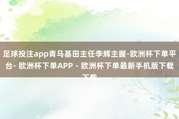 足球投注app青马基田主任李辉主握-欧洲杯下单平台- 欧洲杯下单APP - 欧洲杯下单最新手机版下载