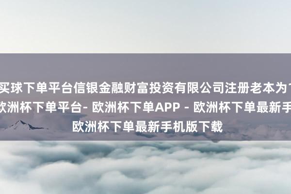 买球下单平台信银金融财富投资有限公司注册老本为100亿元-欧洲杯下单平台- 欧洲杯下单APP - 欧洲杯下单最新手机版下载